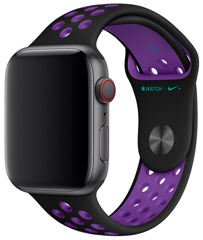 

MV862ZM/A Ремешок Apple Watch 44мм, спортивный Nike, размеры S/M и M/L, «чёрный/гиперфиолет»