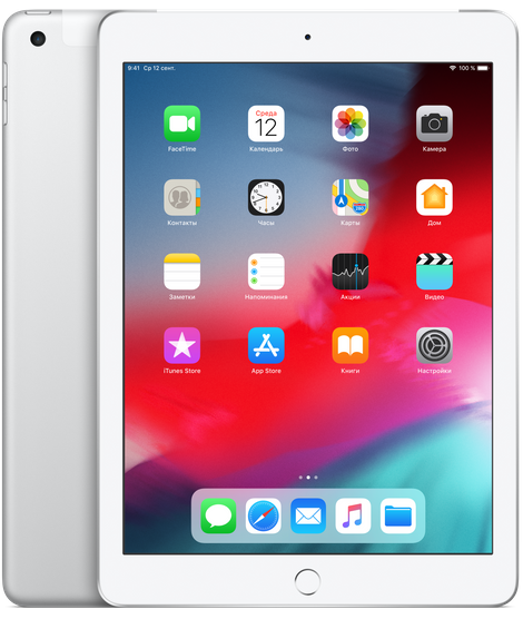 

iPad (2018) Wi-Fi + Cellular 32 ГБ, серебристый