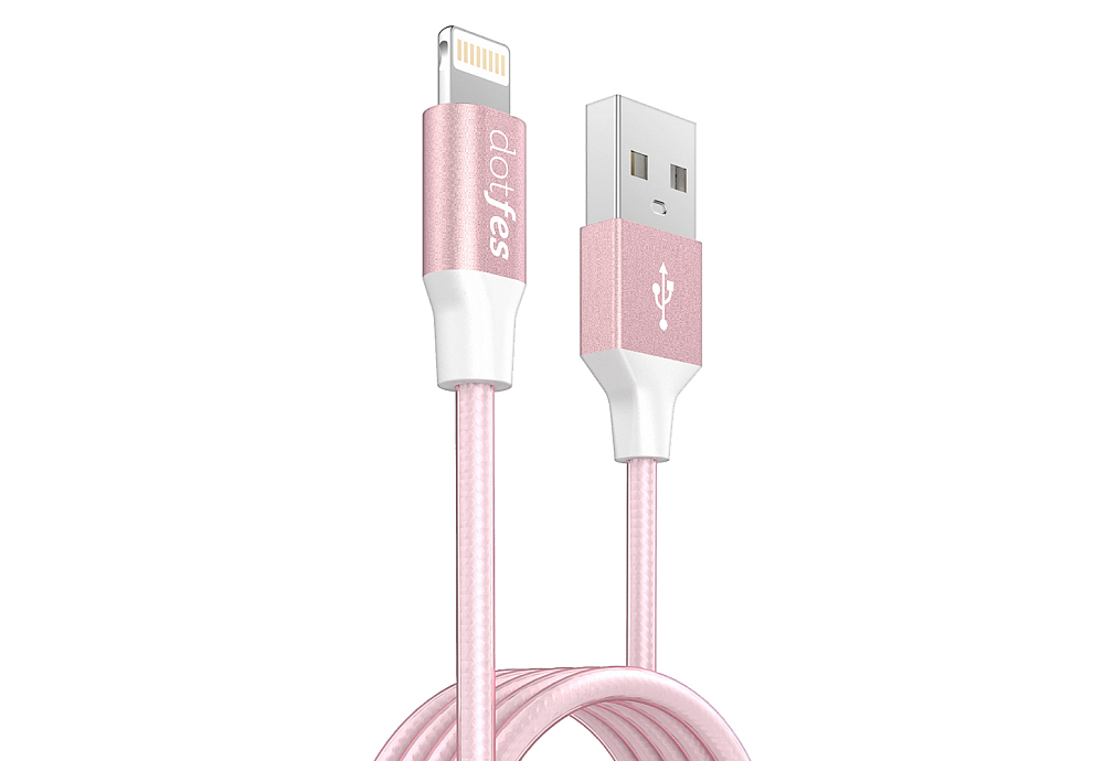 

14606 Кабель Dotfes A03F USB на Lightning, MFI, 1 м, «розовое золото»