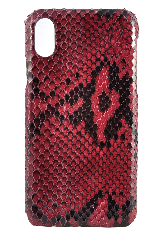 

Чехол для iPhone X/XS Exotic Limited edition Python Hard Mystery, черно-красный