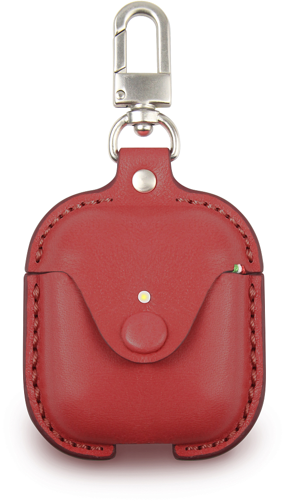 

Чехол для футляра AirPods, кожа, красный
