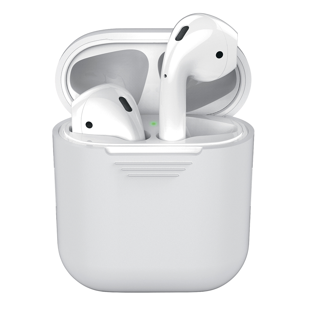 

Чехол для футляра AirPods, силиконовый, белый