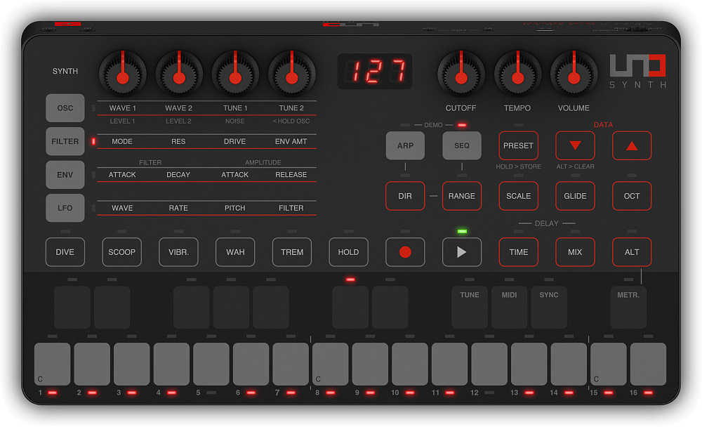

Смарт-синтезатор UNO Synth, черный
